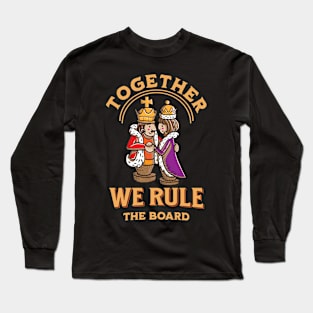 Royal Couple Chess Match: Unite to Conquer Strategy Long Sleeve T-Shirt